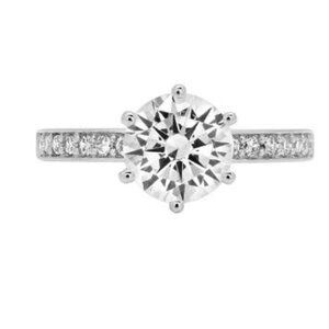 💥 Round Brilliant Diamond 6 Prong CZ Bridal Rings for Women, HA4442-6